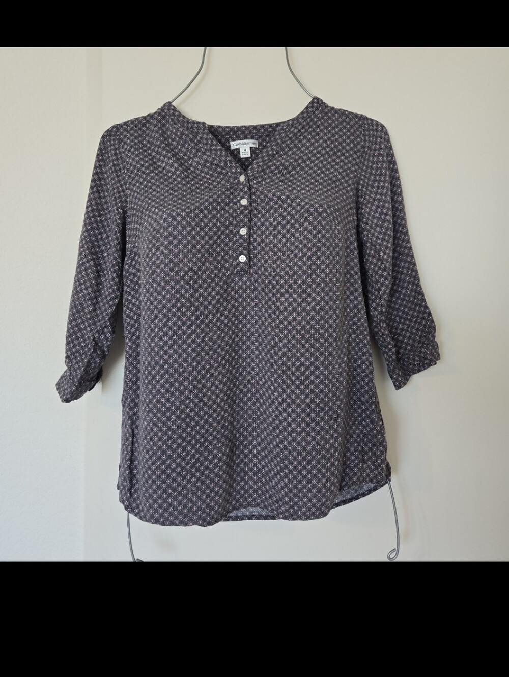 croft & barrow Charcoal Gray Printed